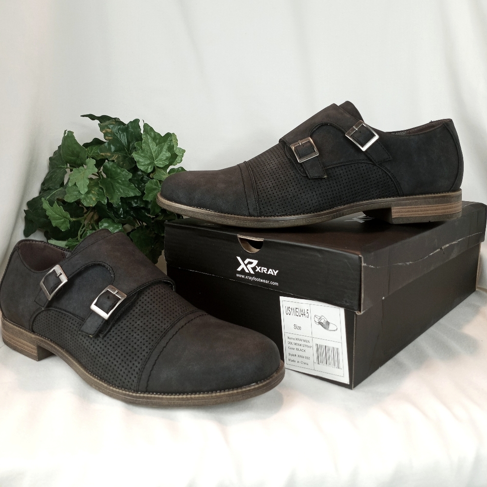 X-Ray Montrose Monk Strap Oxford Black Size 11